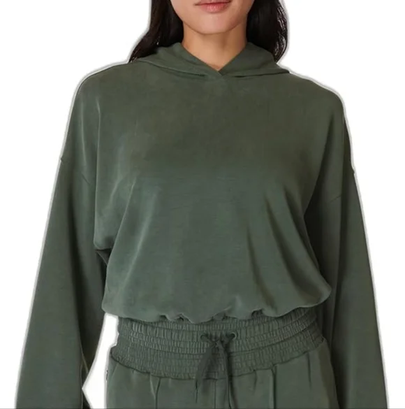 Sweaty Betty Women's Sand Wash Cloudweight Crop Hoodie Sz Small New! - Picture 2 of 6